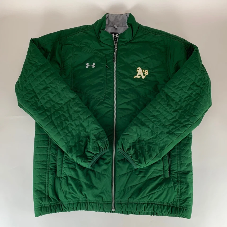 Oakland Athletics MLB Under Armour Storm Gear Quilted Full Zip Jacket Mens Large - Image 1 of 4