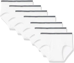 Paquete de 7 calzoncillos de algodón sin etiquetas blancos, medianos Amazon Essentials para hombre - Imagen 1 de 4