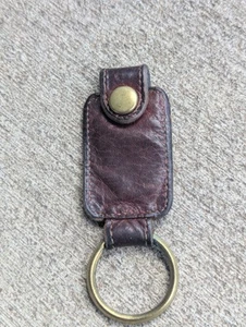 Vintage Coach Classic Key Fob Ring Keychain Mahogany Brown Leather - Picture 1 of 5