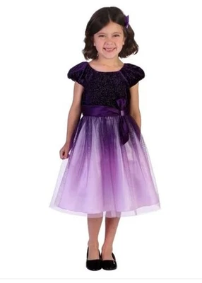 Jona Michelle Niñas Niños Vestido Bolero Chaqueta Púrpura Navidad Manga Corta Foto 1 de 4