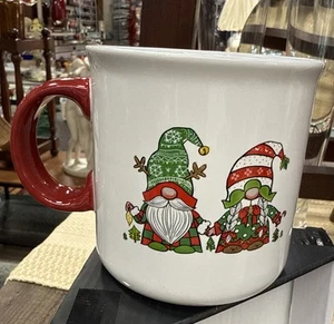 Garden Gnome Coffee Mug Christmas Gnome Couple Novogratz Ceramic 20oz - Picture 1 of 4