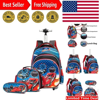 3Pcs Rolling Backpack for Boys,School Backpack with Wheels for Boys - Image 1 of 4