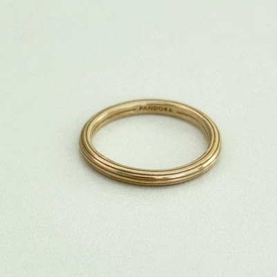 Anillo Pandora Chapado en Oro Rosa Liso Brillante Banda Talla 6 Foto 1 de 4