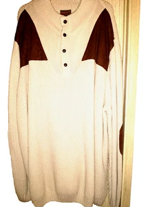 BOULDER CREEK Men's Long Sleeve Pullover Patch Sweater ~ Oatmeal ~ 5XL Tall - Picture 1 of 5