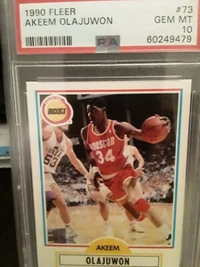 1990 Fleer Basketball Hakeem Olajuwon Card #73 PSA 10 GEM-MT Houston Rockets - Bild 1 von 5