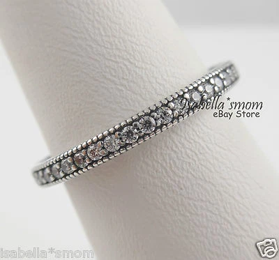 Cuori Di PANDORA Autentico Argento Fascia ~ Anello 7 (54) 190963CZ Nuovo W Tasca - Immagine 1 di 3