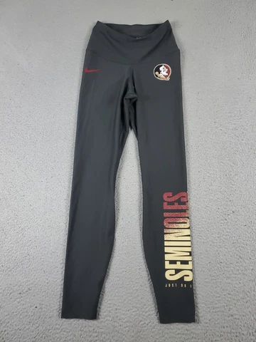 Nike Florida State Seminoles FSU Pants Womens XS Gray Leggings Tights Stretch Cover