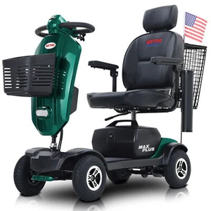 MAX PLUS EMERALD 4 Wheels Outdoor Compact Mobility Scooter Rear Basket,16 Miles - Picture 1 of 8
