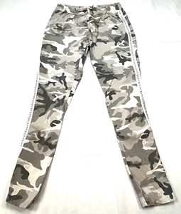 Venti6 Grey Camo Joggers Elastic Waist Drawstring Women 28x29 Made Italy Studded - Picture 1 of 10
