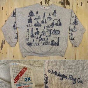MICHIGAN RAG: Sudadera Gris Envejecido Faro de Colección con Estampado Total, Para Hombre 2XL - Imagen 1 de 12