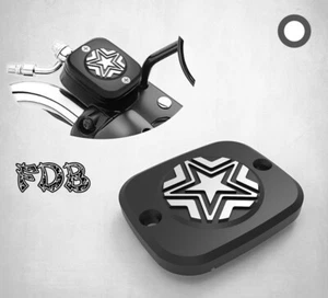 Fit H-D 1996-2004 TOURING Moving Star Contrast Cut Front Master Cylinder Cover - Imagen 1 de 6