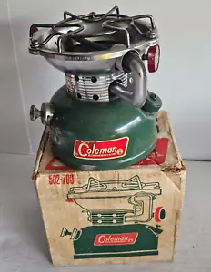 Vintage Coleman Sportster Camp Stove Model 502-700 Green Gas w/ Original Box - Picture 1 of 11