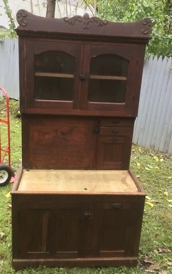 VICTORIAN OAK COUNTRY HOOSIER CABINET - Image 1 of 4