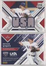 2019 Elite Extra Edition USA National Team Materials Black /289 Bryson Stott