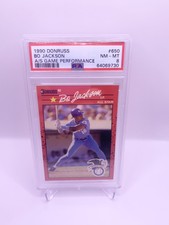 1990 Donruss All Star Game Performance Bo Jackson #650 PSA 8 Error
