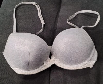 NUEVO Sujetador Gilly Hicks de Abercrombie Fitch Gris Encaje Push 'Em Up 34B Sexy Foto 1 de 4
