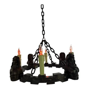 Vintage 2004 Gemmy Flicker Flame Lights Chandelier Halloween Decoration 12 Bulbs - Picture 1 of 18