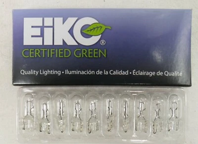 Pack of 10 EIKO 168 14V 5 Watt Wedge Base Miniature T3 Landscape Light Bulbs - Image 1 of 4