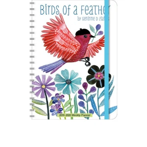 2019-2020 weekly planner, 17 month, with pocket, 5"x7", art by Gennine D Zlatkis - Picture 1 of 4