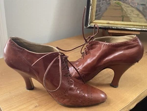 Rare Vintage 1980’s NORMA KAMALI Sienna Leather Hi-Heel Shoes One Owner Sz: 7.5B - Picture 1 of 17