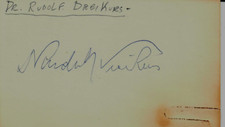 "Individual Psychology" Rudolf Dreikurs Hand Signed 3X5 Card Todd Mueller COA