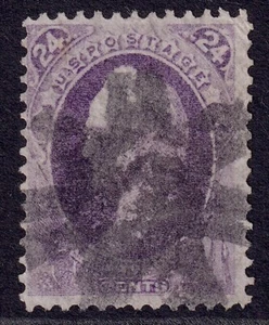 US Scott 153, 1870 Winfield, 24c lila, SEHR FEIN GEBRAUCHT - Bild 1 von 1