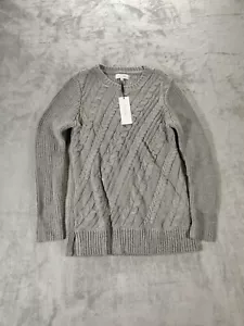 CALVIN KLEIN Sweater Womens Extra Small Gray Cable Knit Long Sleeve - Picture 1 of 7