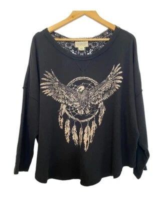 Moletom Relaxado Denim & Supply Ralph Lauren Feminino Águia Apanhador de Sonhos Tamanho G - Imagem 1 de 4