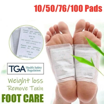 50/100 Kinoki Detox Foot Patches Pads Body Toxins Feet Slimming Cleansing Herbal