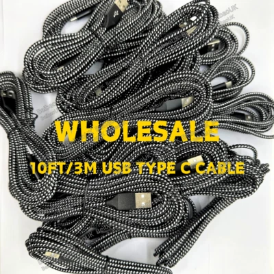 10ft USB C/Type C Fast Charger Cable Lot For Samsung iPhone 15 16 Pro Charging - Image 1 of 4