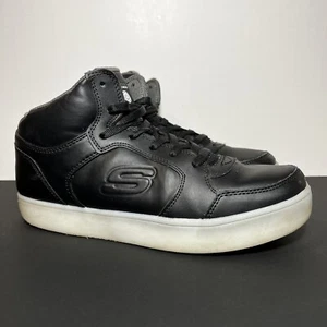 Boys SKECHERS Energy Lights Black Lace Up Sneakers / Size 6 - Picture 1 of 11