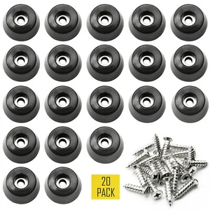 1.25" Large Hard Rubber Bumper Feet with Stainless Washer and Screws, 20 Pack - Picture 1 of 6