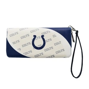 Indianapolis Colts Damen Curve Reißverschluss Organizer Geldbörse Kalbsleder - Bild 1 von 2