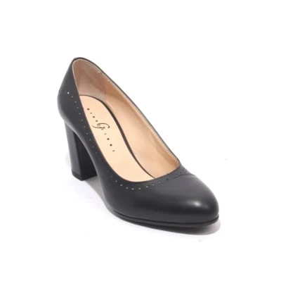 Gibellieri 2979 Navy Leather Elegant Classics Heel Pumps 36 / US 6 - Image 1 of 4
