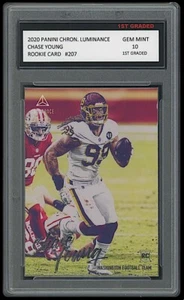 Tarjeta de novato Chase Young 2020 Panini Chronicles Luminance 10 primer grado radiocontrol #207 - Imagen 1 de 1