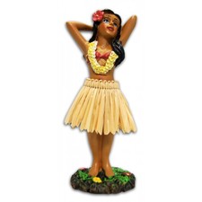 Miniature Hawaiian Hawaii Dashboard Doll Hula Wahine Girl Posing 4" #40795