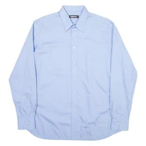 DKNY Mens Plain Shirt Blue Long Sleeve XL - Picture 1 of 6