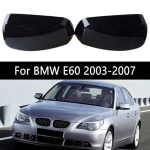 PAR DE TAPA DE ESPEJO RETROVISOR LATERAL NEGRO BRILLANTE SUPERPOSICIÓN PARA BMW SERIE E60 5 2004-2008 - - Imagen 1 de 7