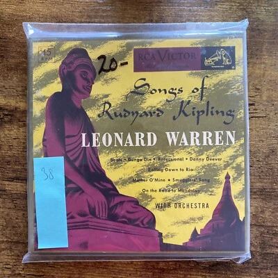Leonard Warren - Songs Of Rudyard Kipling- Rca Victor Red Seal 4x45 RPM WDM 1630 - Image 1 of 4