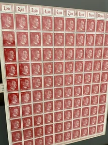 WWII GERMANIA Terzo Reich 1941 ADOLF HITLER EMISSIONE 12 PF francobolli orig foglio gomma, NH - Foto 1 di 4
