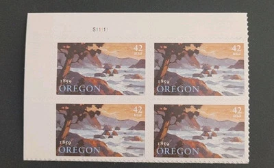 US Stamps Plate Block of 4 - SC# 4376 - 42 cent - Oregon - 2009 - MNH. Free ship - Image 1 of 2