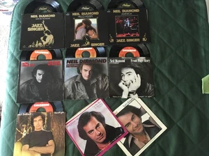 70’s NEIL DIAMOND (Lot Of 7+) 45/Picture Sleeve Jazz Singer Columbia - Picture 1 of 5