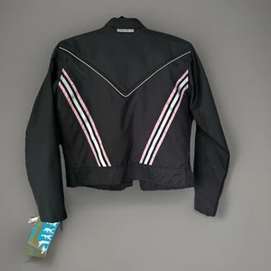 NEW Fitted Moto Jacket Pink & Reflective Stripes Removable Lining Sz M - Picture 1 of 8