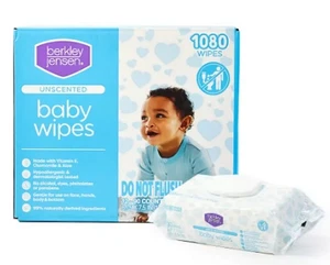 Berkley Jensen Unscented Baby Wipes 1080 Count, Hypoallergenic- NEW - Picture 1 of 3