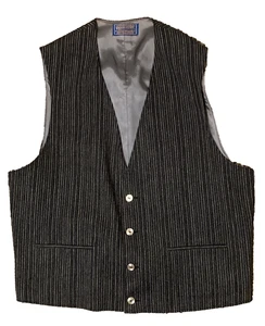 Pendleton Schurwolle Weste grau Tweed Streifen Knopfleiste Fronttaschen - Bild 1 von 8