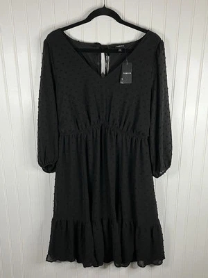 Vestido Torrid Mujer Talla 00 M/L 10 Babydoll Mini Clip Punto Manga Globo Nuevo con Etiquetas Foto 1 de 4