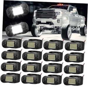 16 Pods White Rock Lights 6000K Pure White Super Bright Underglow - Picture 1 of 7