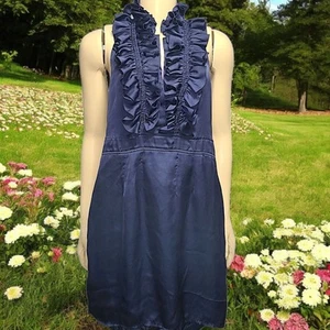 Esley Halter Ruffle Button Front Cocktail Dress - Picture 1 of 6