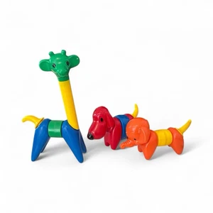 VTG Tupperware Zoo-It-Yourself Animal Complete Building Set Elephant Giraffe Dog - Picture 1 of 5