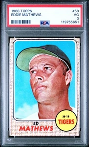 1968 Topps #58 Eddie Mathews PSA 3 - Bild 1 von 2